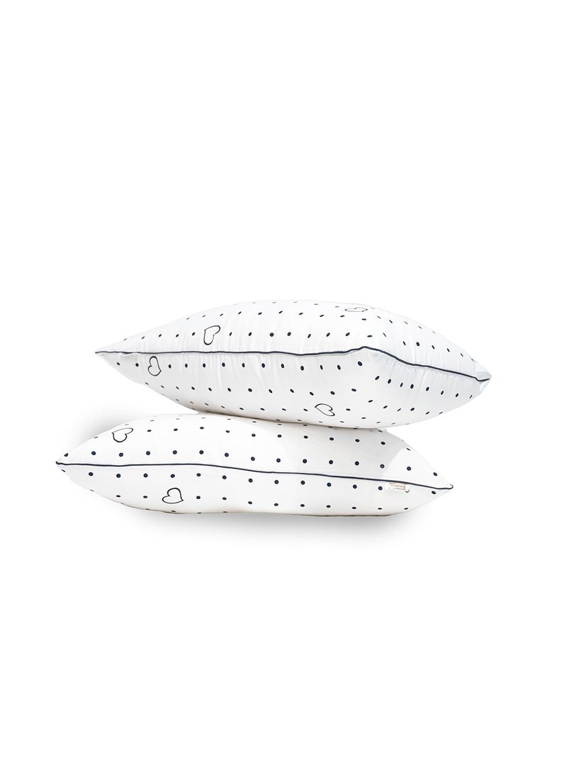Dreamie Crazy Dot Pillow Quality Extra Soft Microfiber Filled Pillow 100 Breathable Cotton Cover SkinFriendlyWhite Black Dot Bobby Pillow16 X 24 Inches 1 PCs