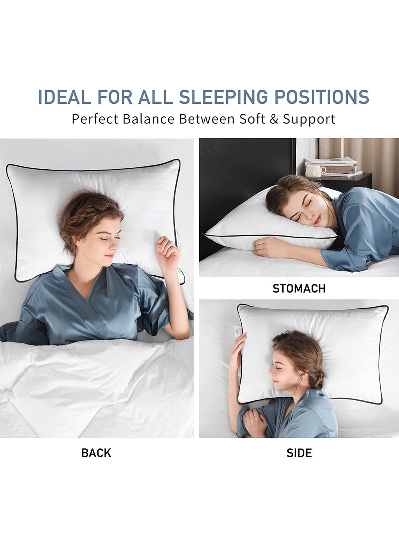 Kwality Dreams Microfiber and Polyester 5Piece Bed Pillow Set Comfortable Sleeping Pillows Pillow for Bed Sofa Chairs 17 x 27inch White Pillows