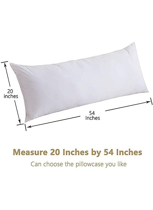 ATOOTFUSION Microfiber Pillows Set Soft Pillows For Sleeping Ultra Soft Bed Pillow Fluffy Luxurious White Pillows Hug Pillows Body Pillow Pack of 01 Body Pillow 20X54 Inch