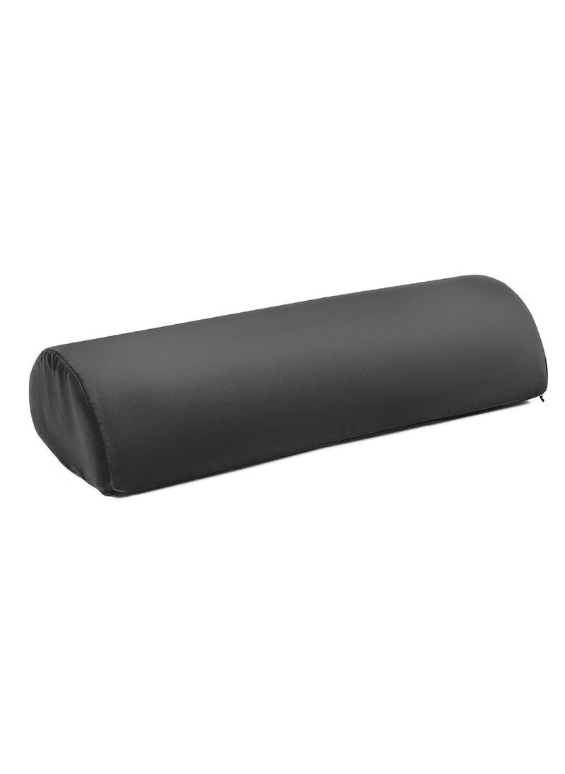 Best Buy box Half Moon Bolster Pillow with Memory Foam Top Multi Purpose Head Neck Knee Leg and Back Support Pillow for Effective Body Posture Improvement Dark Gray