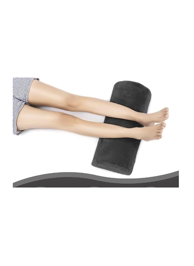 Best Buy box Half Moon Bolster Pillow with Memory Foam Top Multi Purpose Head Neck Knee Leg and Back Support Pillow for Effective Body Posture Improvement Dark Gray