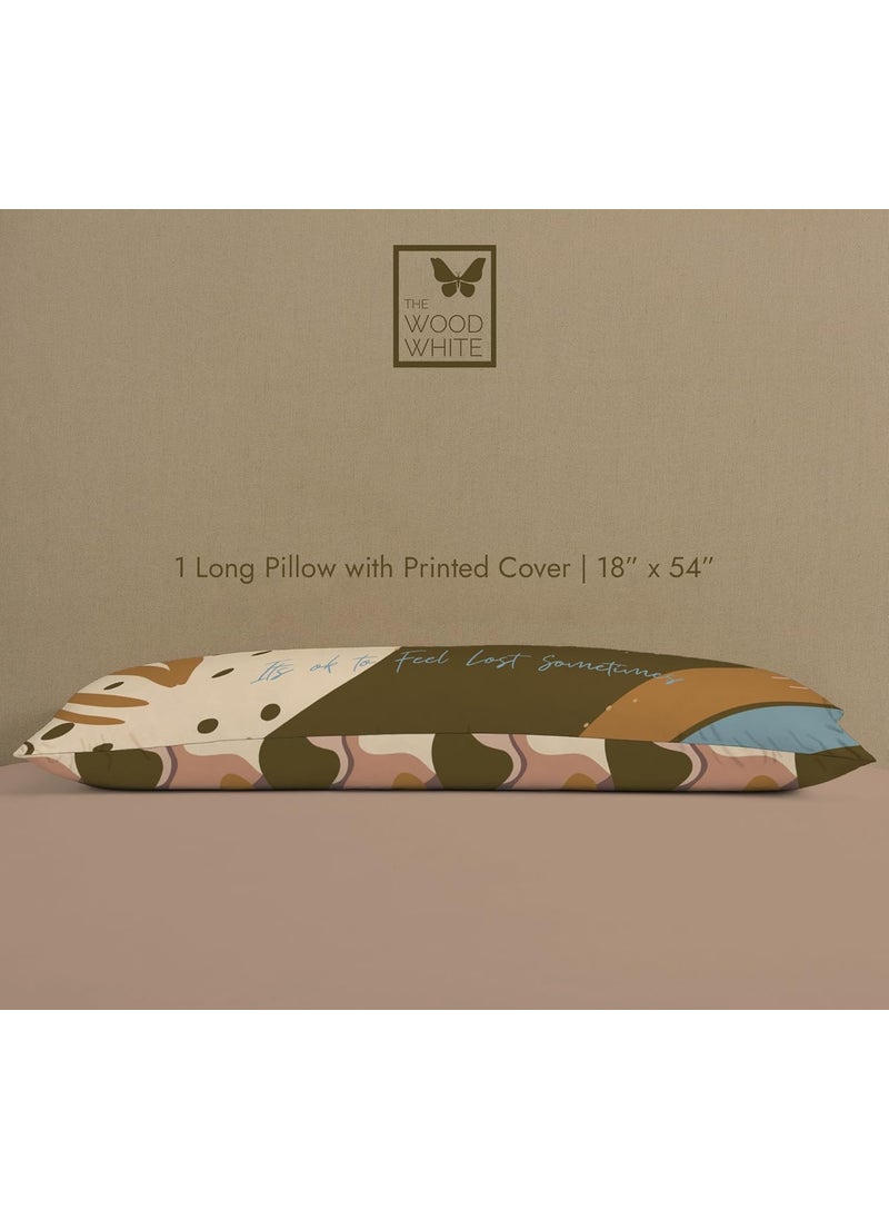 THE WOOD WHITE Microfiber Luxury Full Body Pillow with Removable Cover 18 x 54 Inch White Cuddle Pillow Olive Beach