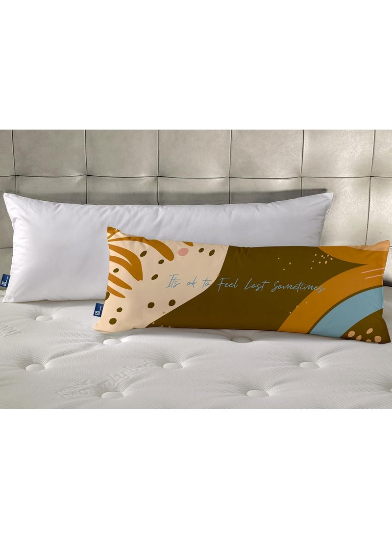 THE WOOD WHITE Microfiber Luxury Full Body Pillow with Removable Cover 18 x 54 Inch White Cuddle Pillow Olive Beach