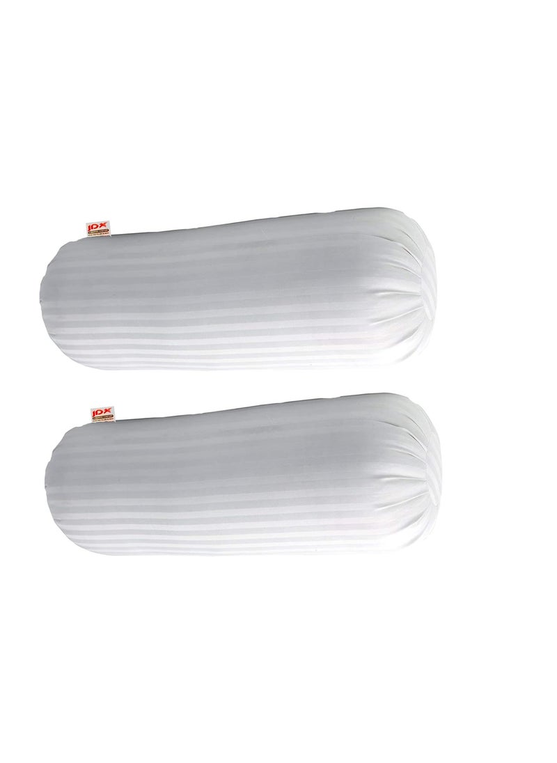 JDX Microfibre Round Bolster BedSofaDiwan Pillow Light Soft Fluffy for Neck Back Support Washable Breathable Durable 15 x 34 Polyester Off White