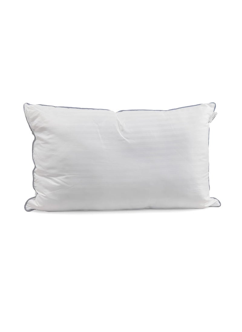 Kwality Dreams Standard Pillows for Sleeping 1 Pack Hotel Quality Hypoallergenic Down Alternative Microfiber Filled Pillow Soft and Supportive Gusseted 17 27 inch White Sattin