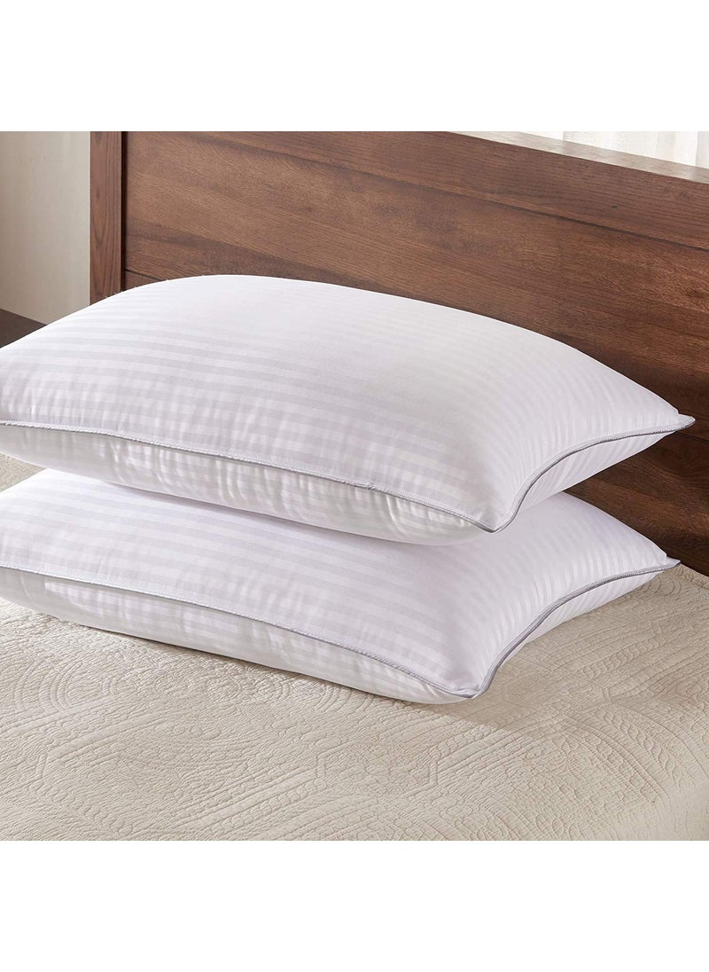 Kwality Dreams Standard Pillows for Sleeping 1 Pack Hotel Quality Hypoallergenic Down Alternative Microfiber Filled Pillow Soft and Supportive Gusseted 17 27 inch White Sattin