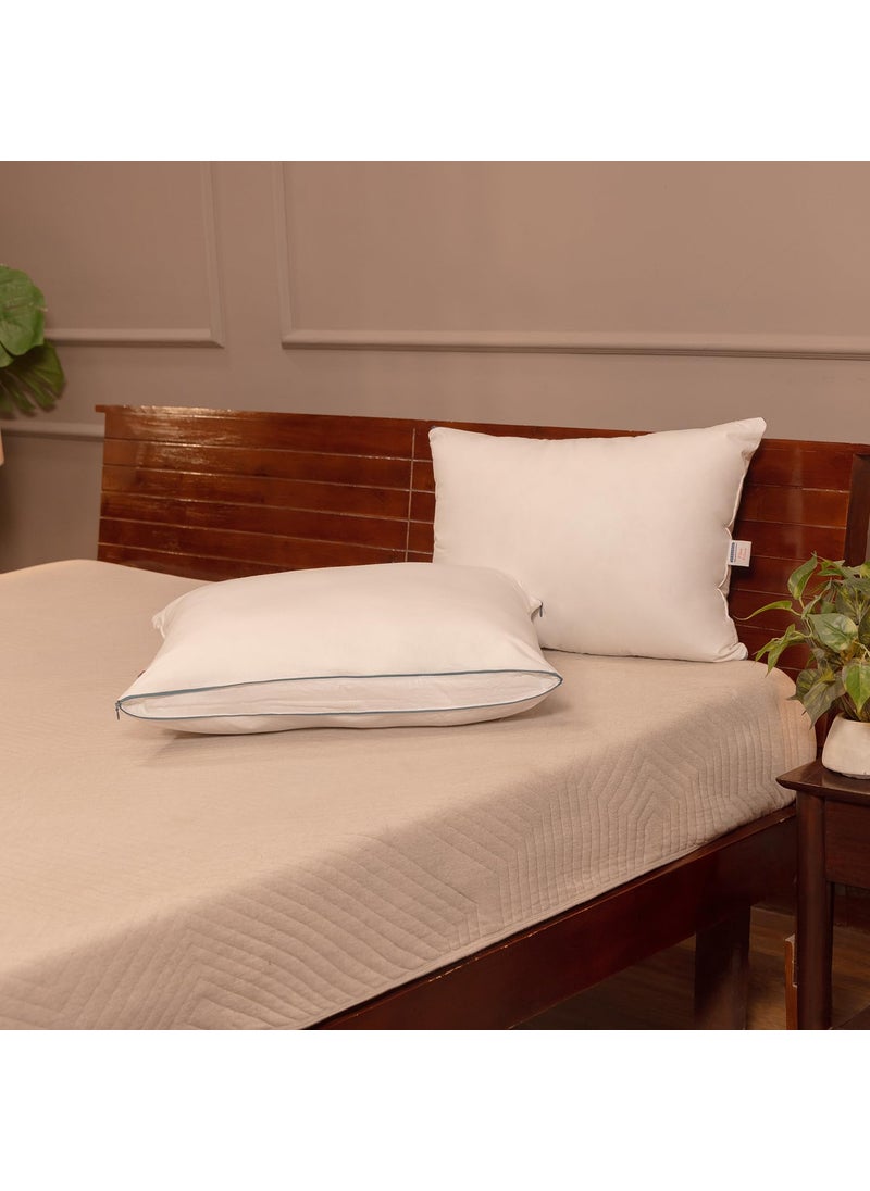 UrbanBed Fiber Pillow with Premium Hypoallergenic Support 1Year Manufacturer Warranty Washable Removable White Cover Pack of 2