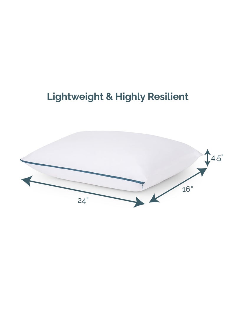 UrbanBed Fiber Pillow with Premium Hypoallergenic Support 1Year Manufacturer Warranty Washable Removable White Cover Pack of 2