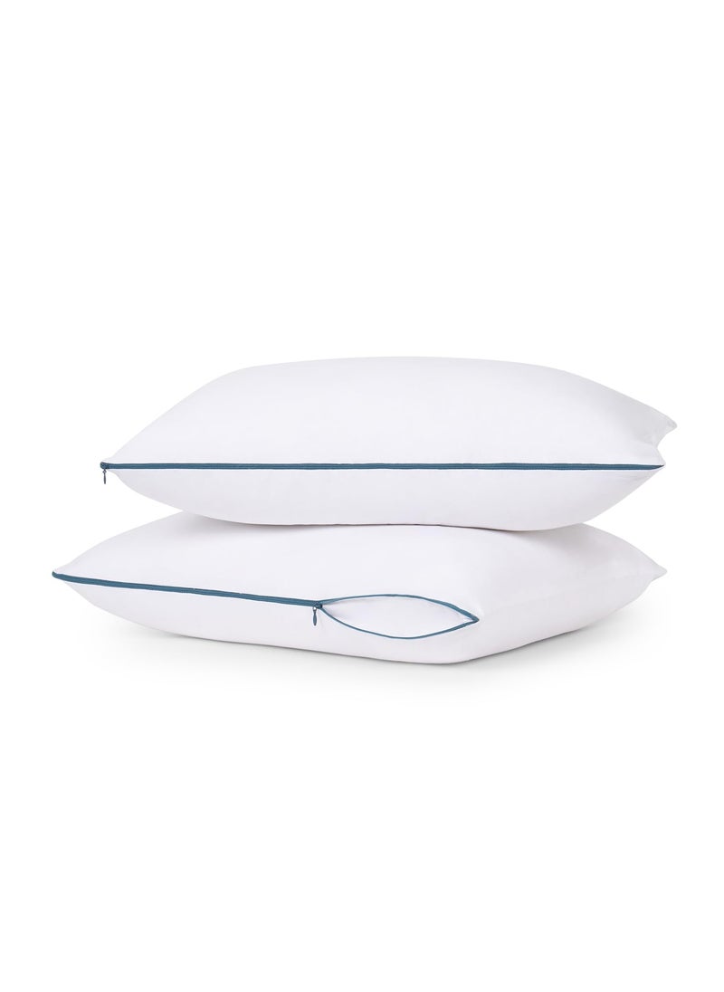 UrbanBed Fiber Pillow with Premium Hypoallergenic Support 1Year Manufacturer Warranty Washable Removable White Cover Pack of 2