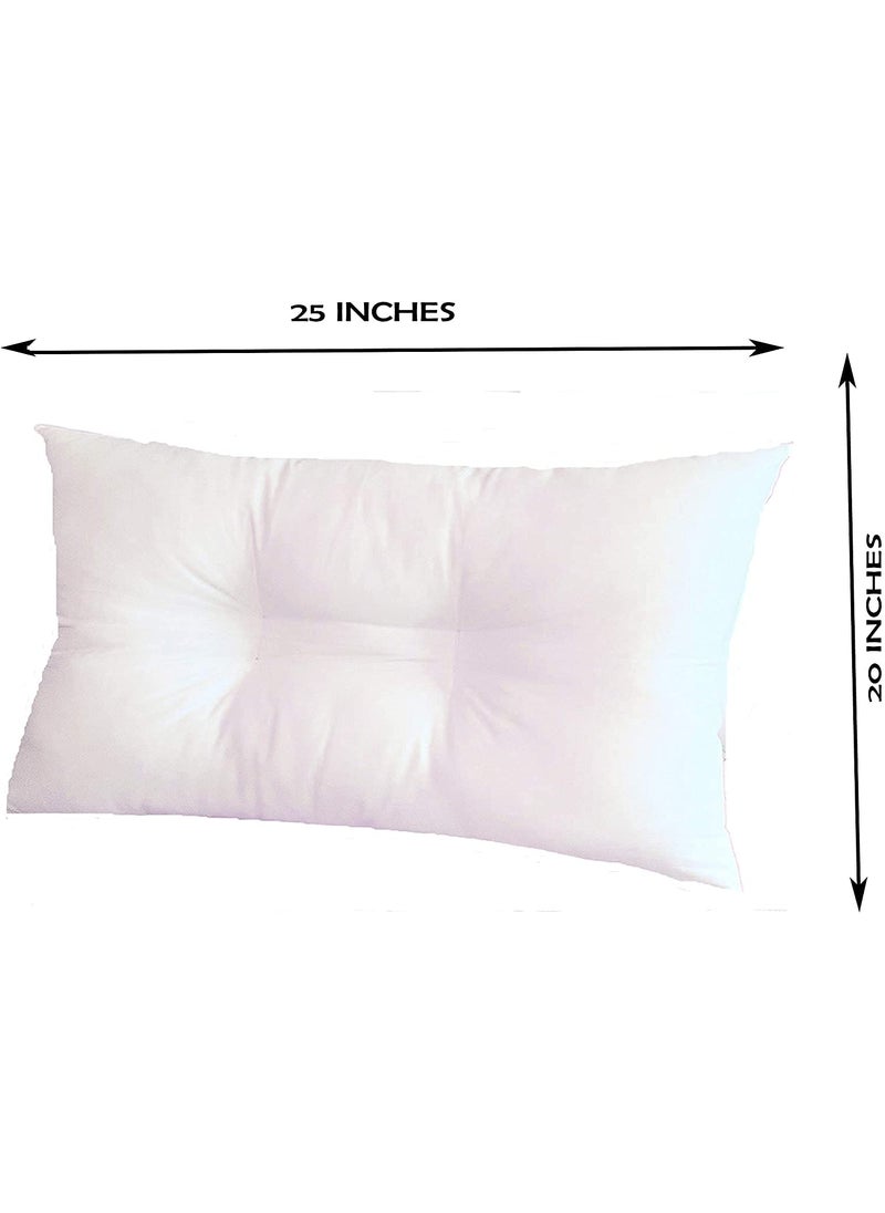 VG MATTRESSOrganic Silk CottonSemalIlavam PanjuKapok Natural Orthopedic Contouring Sleeping Pillow20 X 25 inches Standard Size White Pack of 2 Pillows
