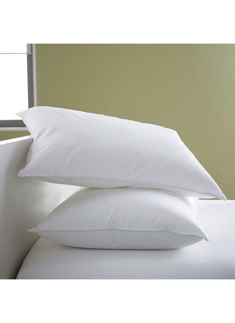 Jaipur Linen Microfibre Polyester 2Piece Bed Pillow Set 16 x 24 Inch White