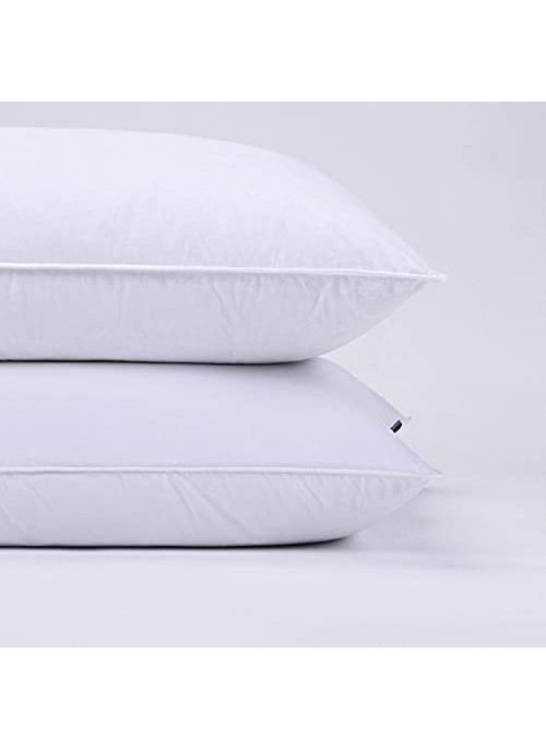 1 Pack Premium White Goose Down Feather Pillows for Back and Side Sleepers 500 TC 100 Cotton Fabric with Pillow Cover Size 20x30 inch