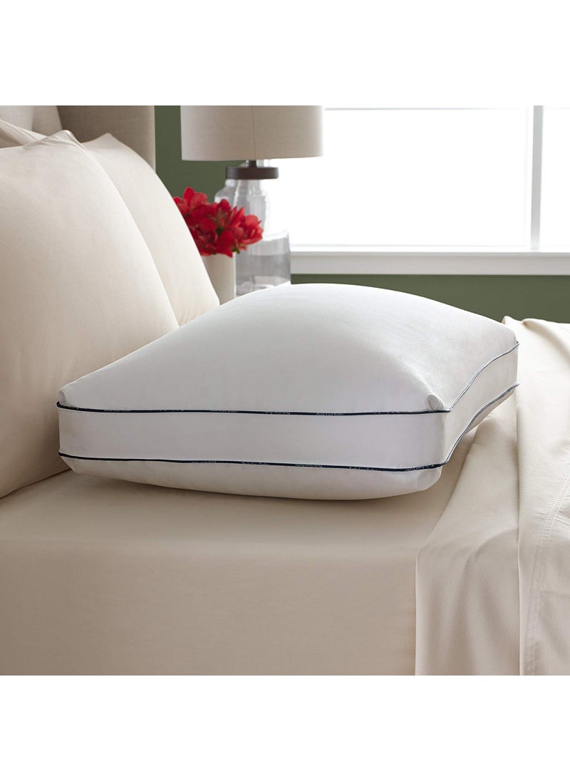 CRAZY WORLD Microfiber Bed Pillow for Sleeping Down Alternative Ultrasoft Cotton Washable Pillow with Plain Gusset Pack of 2 White