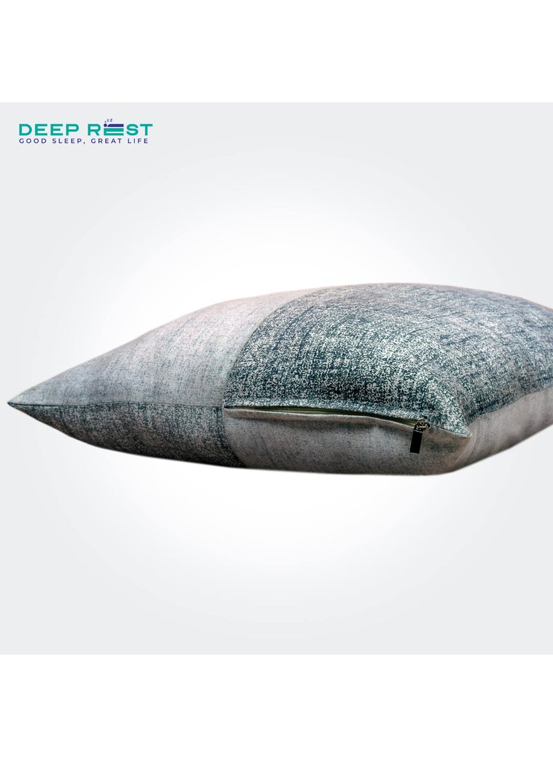 DEEP REST Height Adjustable Conjugate Fiber Pillow Set of 2 with Zip Gray 17 x 27 Inches 3 Months Warranty