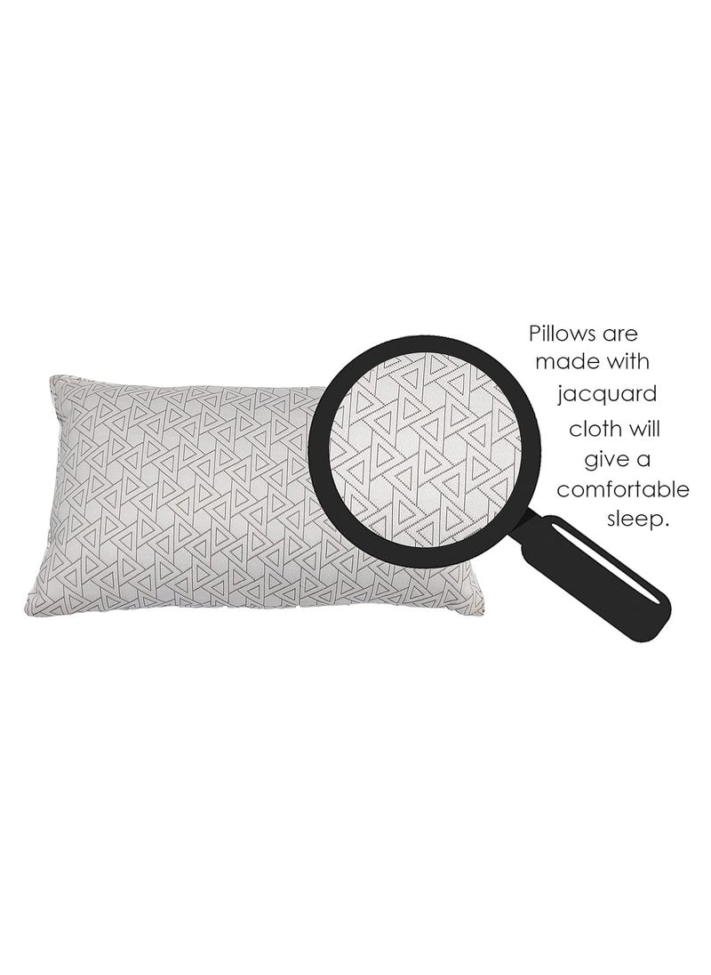 VG Mattress Organic Silk CottonkapokIlavam Sleeping Soft White Striped Classic Pillows Size 27 X 17 inches Off White 2
