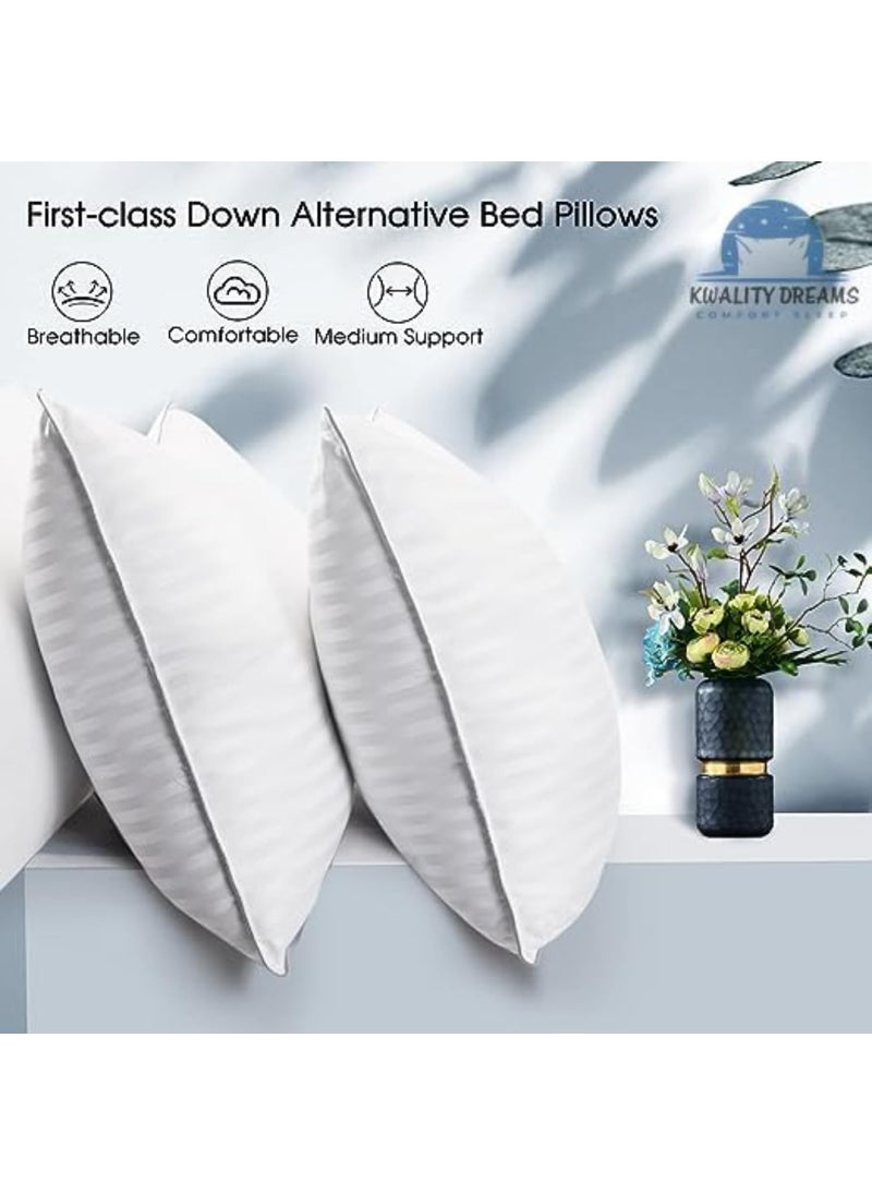 Standard Kapok Pillow for Sleeping Hypoallergenic Down Alternative Pillows Best for Cervical Back and Neck Issues Soft Rui Pillow Color Milky White Size 17X27 inch
