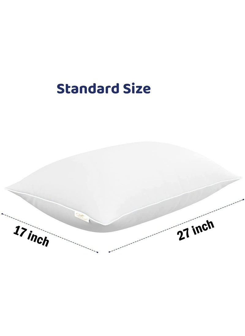Jaipur Linen Microfibre Polyester 3Piece Bed Pillow Set 17 X 27 Inch White