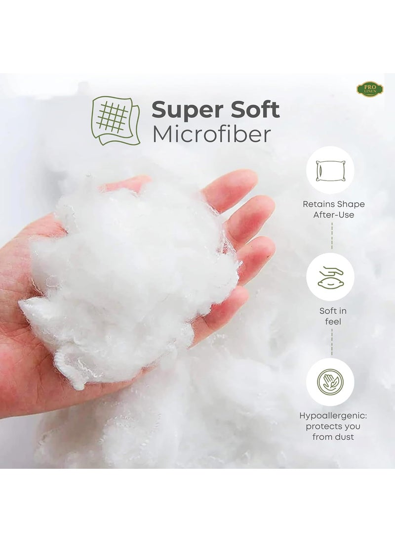 Pro Linen Super Soft Cotton with Microfiber Filled Pillow White Size 45 X 70 Cms Queen Pack of 2