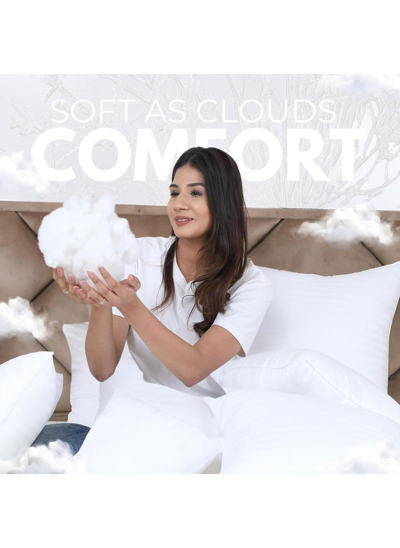 Pro Linen Super Soft Cotton with Microfiber Filled Pillow White Size 45 X 70 Cms Queen Pack of 2