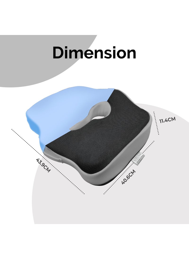 Sleepsia Doctor Recommended Orthopedic Coccyx OShape Seat Cushion Pillow for Tailbone Pain Relief 1 Year Warranty OvalShape Coccyx Cushion Gel BlackGrey