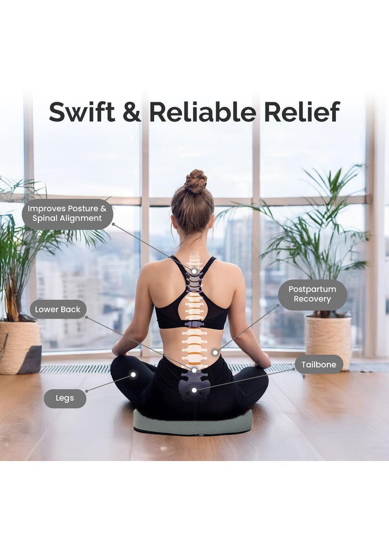 Sleepsia Doctor Recommended Orthopedic Coccyx OShape Seat Cushion Pillow for Tailbone Pain Relief 1 Year Warranty OvalShape Coccyx Cushion Gel BlackGrey