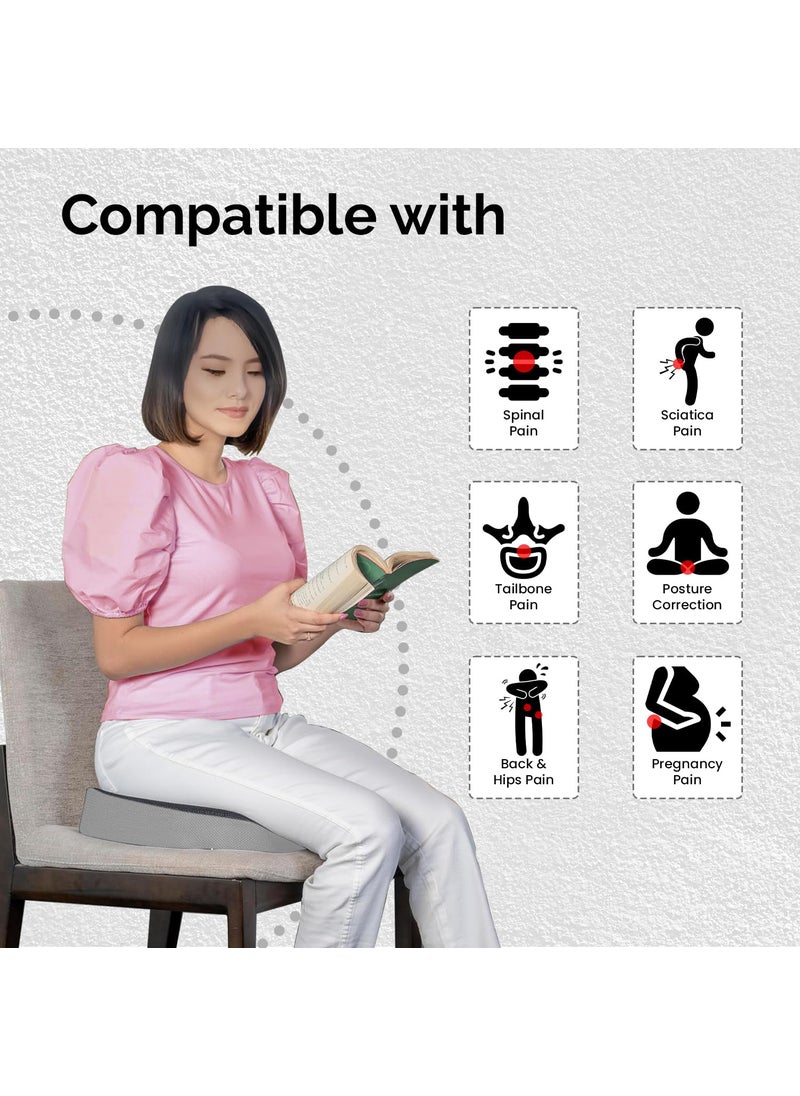 Sleepsia Doctor Recommended Orthopedic Coccyx OShape Seat Cushion Pillow for Tailbone Pain Relief 1 Year Warranty OvalShape Coccyx Cushion Gel BlackGrey