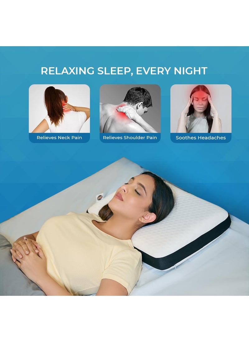 CareFoam Orthopedic Memory Foam Pillow for Comfortable Sleep Neck Shoulder Pain Relief with Removable Zipper White Jacquard Cover 20 x 13 x 4 Inch Pack of 1