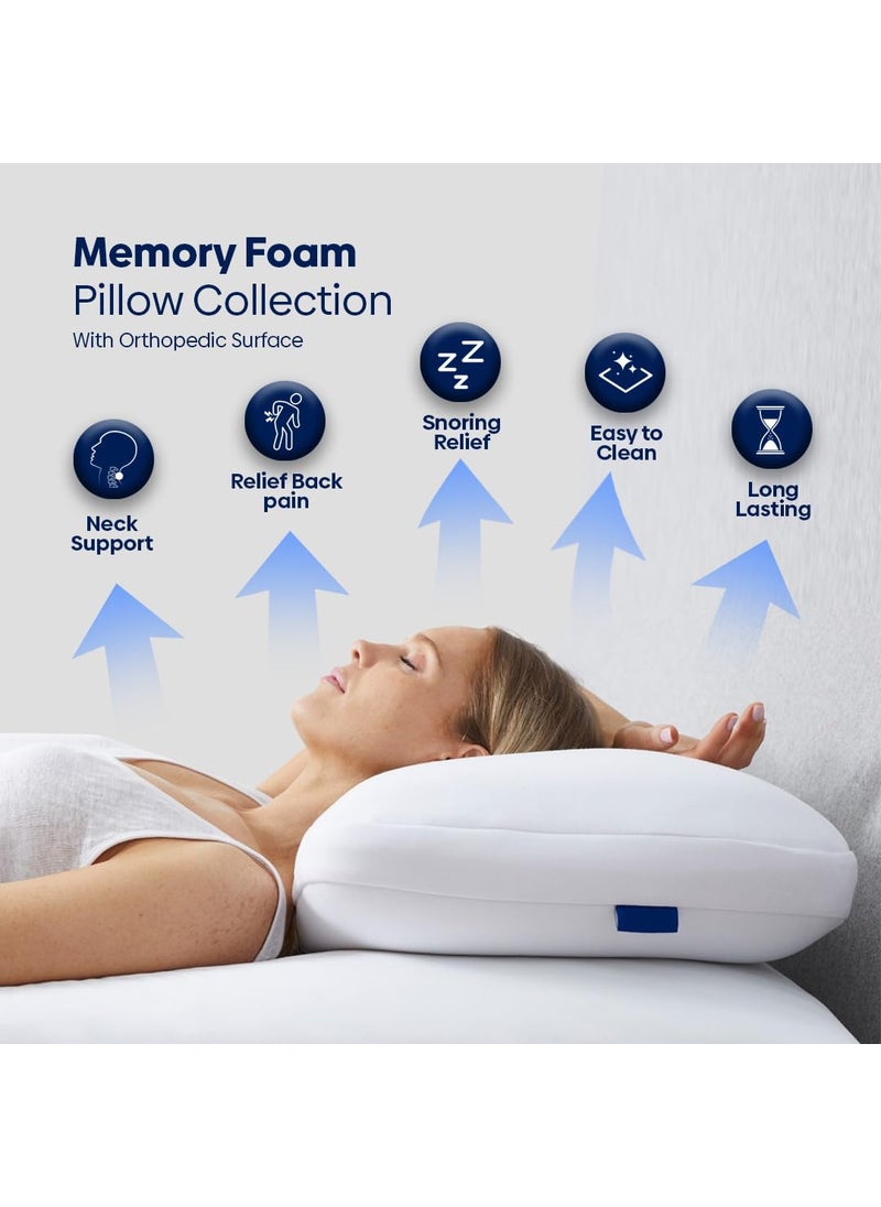 SLEEP XPERT Adaptex Pro 3 Layer Adjustable Memotex Orthopedic Pillow Natural Latex Memory Foam Pillow Free Viscose Cotton Zipper Cover 3 Years Replacement Warranty 25x17x5 Inch Pack of 4