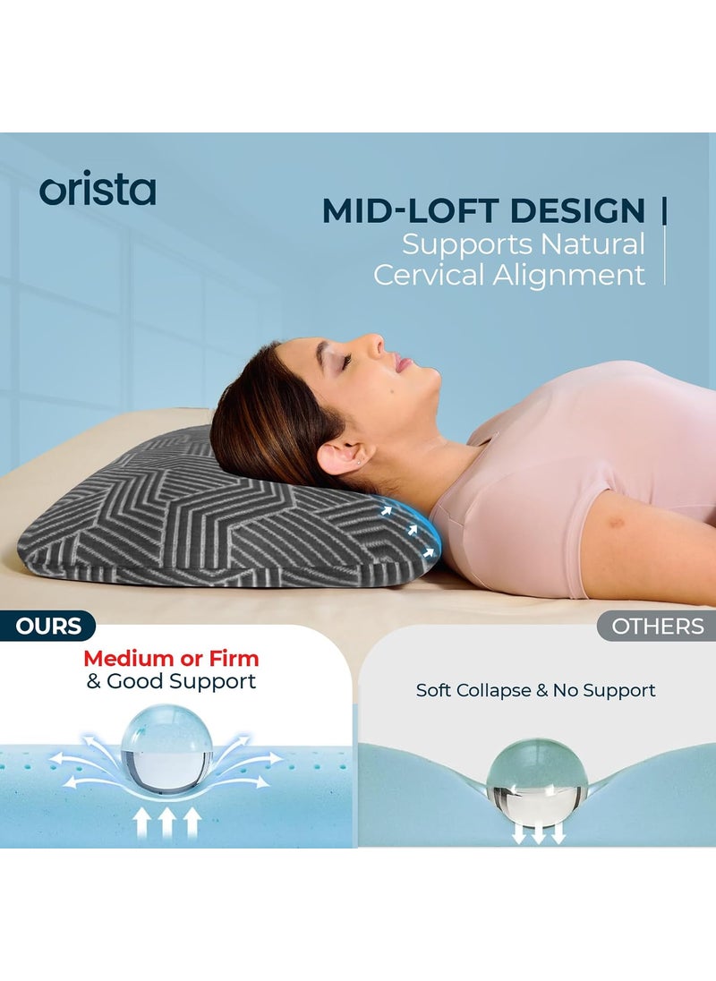 Orista Advance Gel Blended Memory Foam Sleep Enhancer Pillow 2 Year Warranty Cushions Neck Shoulder Pain Relief Orthopedic Pillow Back Side Stomach Sleepers 24 x 16 x 3 Inch Set of 1