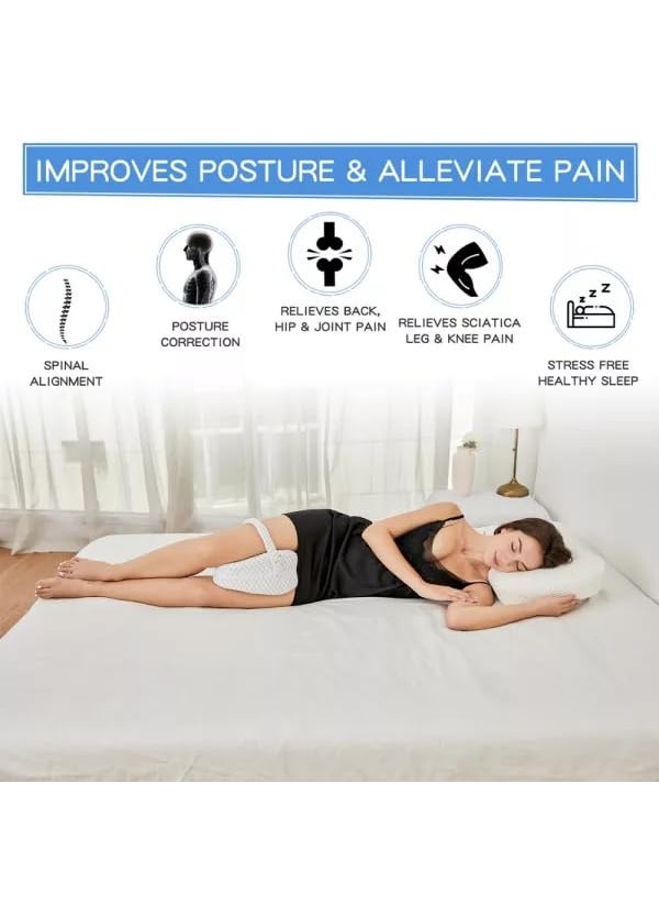 EBOFAB Sleeping Memory Foam Leg Pillow ack Hip Joint Knee Pain Relief Cushion with Washable Cover Leg Pillow for Back Pain