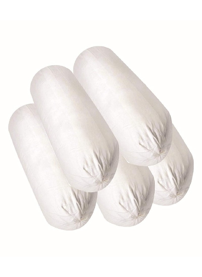 JDX Cotton White Bed Bolster Pillows Set of 5