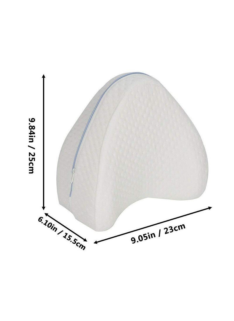 TORIOX Memory Foam Leg Pillow for Back Hip Leg Knee Support Contour Legacy Leg Positioner Cushion White pack of 1