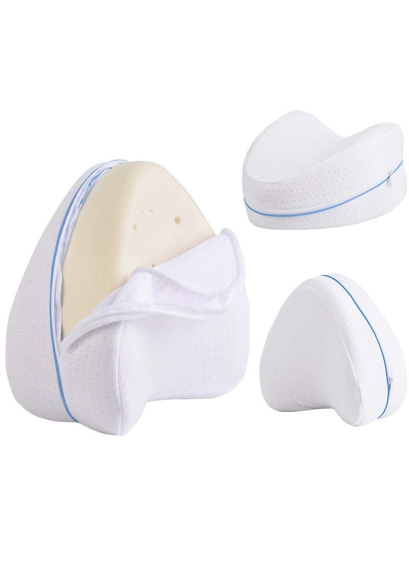 TORIOX Memory Foam Leg Pillow for Back Hip Leg Knee Support Contour Legacy Leg Positioner Cushion White pack of 1