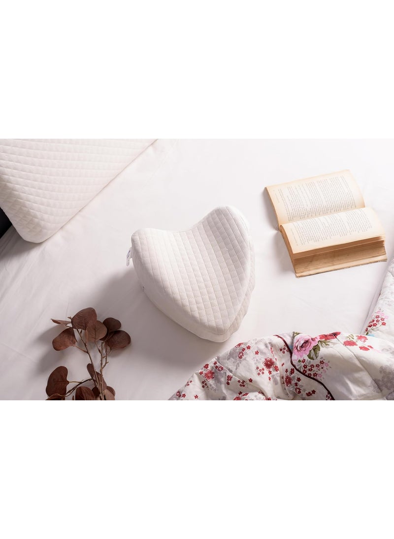 MASHUR FAB Leg Knee Pillow for Sleeping Orthopedic Sciatica Relief Back Pregnancy Hip Knee Pain Memory Foam Wedge Pillow White
