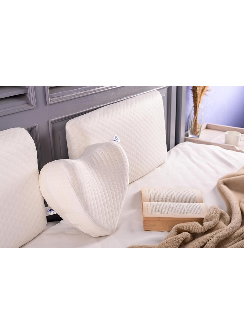 MASHUR FAB Leg Knee Pillow for Sleeping Orthopedic Sciatica Relief Back Pregnancy Hip Knee Pain Memory Foam Wedge Pillow White