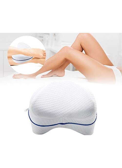 PARYAVARAN Memory Foam Sleeping Cotton Leg Pillow Cushion for Hip Knee Leg and Back Support Pain Relief Cushion Knee Pillow for Side Sleepers and Pregnant Women with Washable Cover Pack of 1