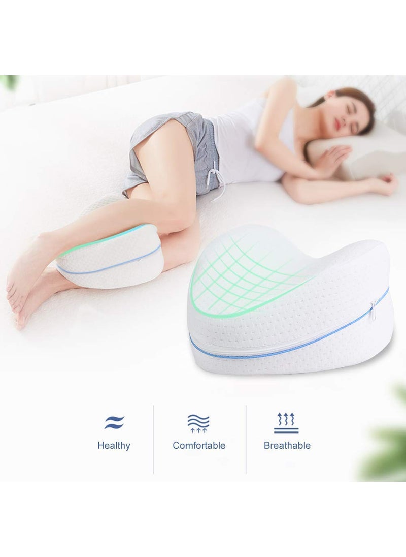 PARYAVARAN Memory Foam Sleeping Cotton Leg Pillow Cushion for Hip Knee Leg and Back Support Pain Relief Cushion Knee Pillow for Side Sleepers and Pregnant Women with Washable Cover Pack of 1