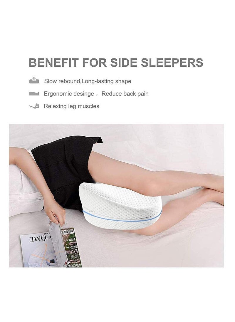 AIDROM MART Knee Pillow for Side Sleep It Designed for Back PainSciatic Nerve Pain ReliefLeg Pain Pregnancy Hip and Joint Pain Memory Foam Leg Pillow