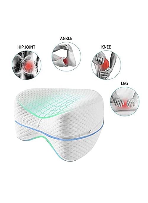 AIDROM MART Knee Pillow for Side Sleep It Designed for Back PainSciatic Nerve Pain ReliefLeg Pain Pregnancy Hip and Joint Pain Memory Foam Leg Pillow