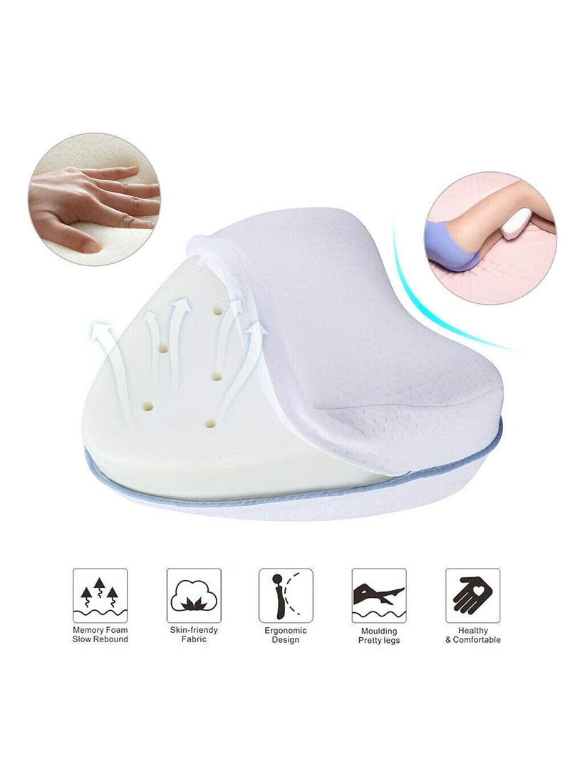 Dhavl Memory Foam Pillow Sleeping Cotton Leg Pillow Cushion for Hip Knee Leg and Back Support Pain Relief Cushion Knee Pillow for Side Sleepers and Also for Pregnant Women 01 PC