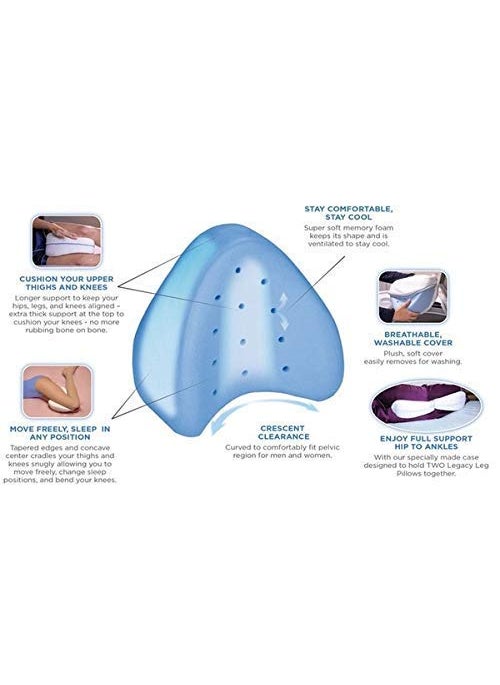 ONTRIP Leg Pillow Comfortable Soft Contour Legacy Leg Pillow Bed Foam Back Hip Leg Knee Support