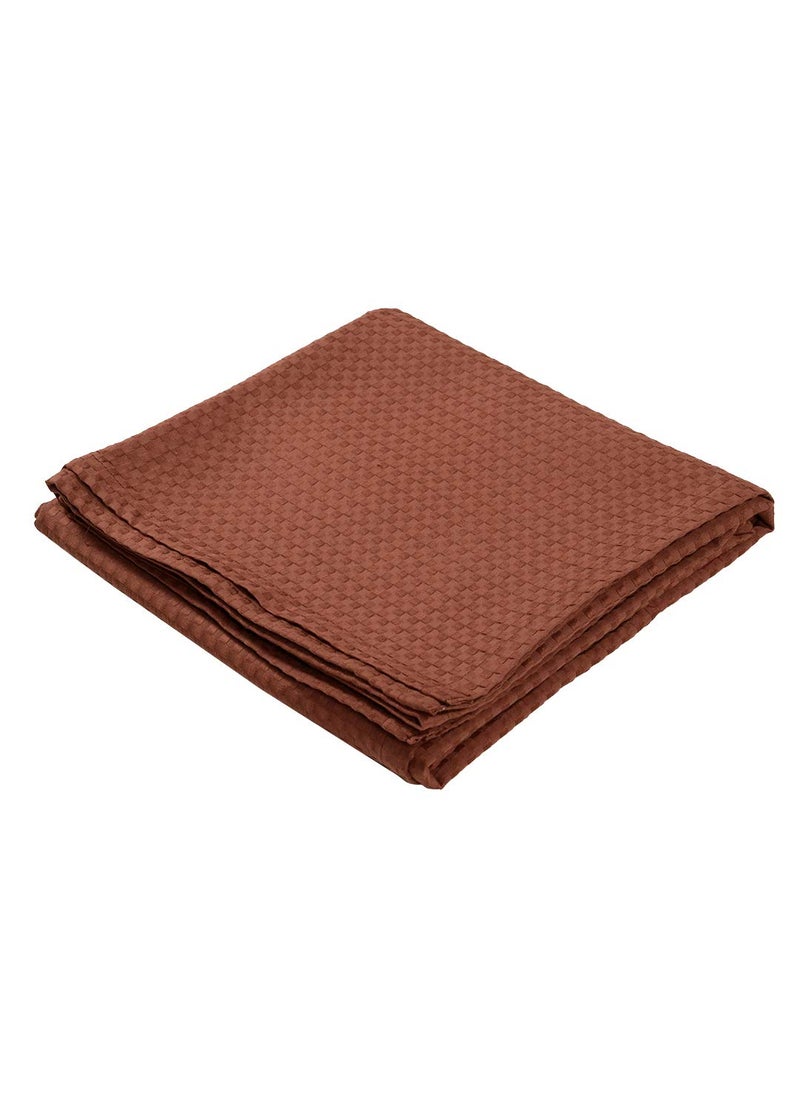Saral Home 100 Cotton Unique Waffle Design ThrowSofacover 140x210 cmBrown
