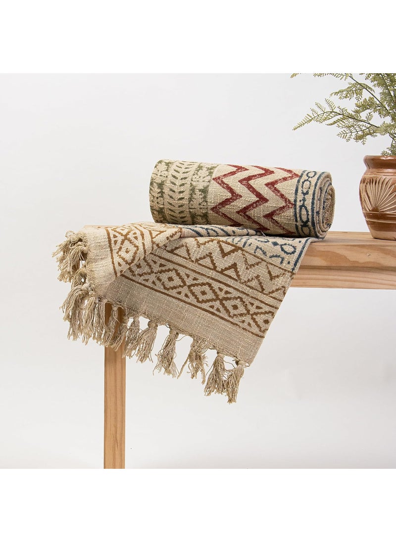 DMAASA Pure Handmade Cotton Hand Woven Sofa Throw 50X70 Inch Soft Throw for Living Room Bed Couch and Chair