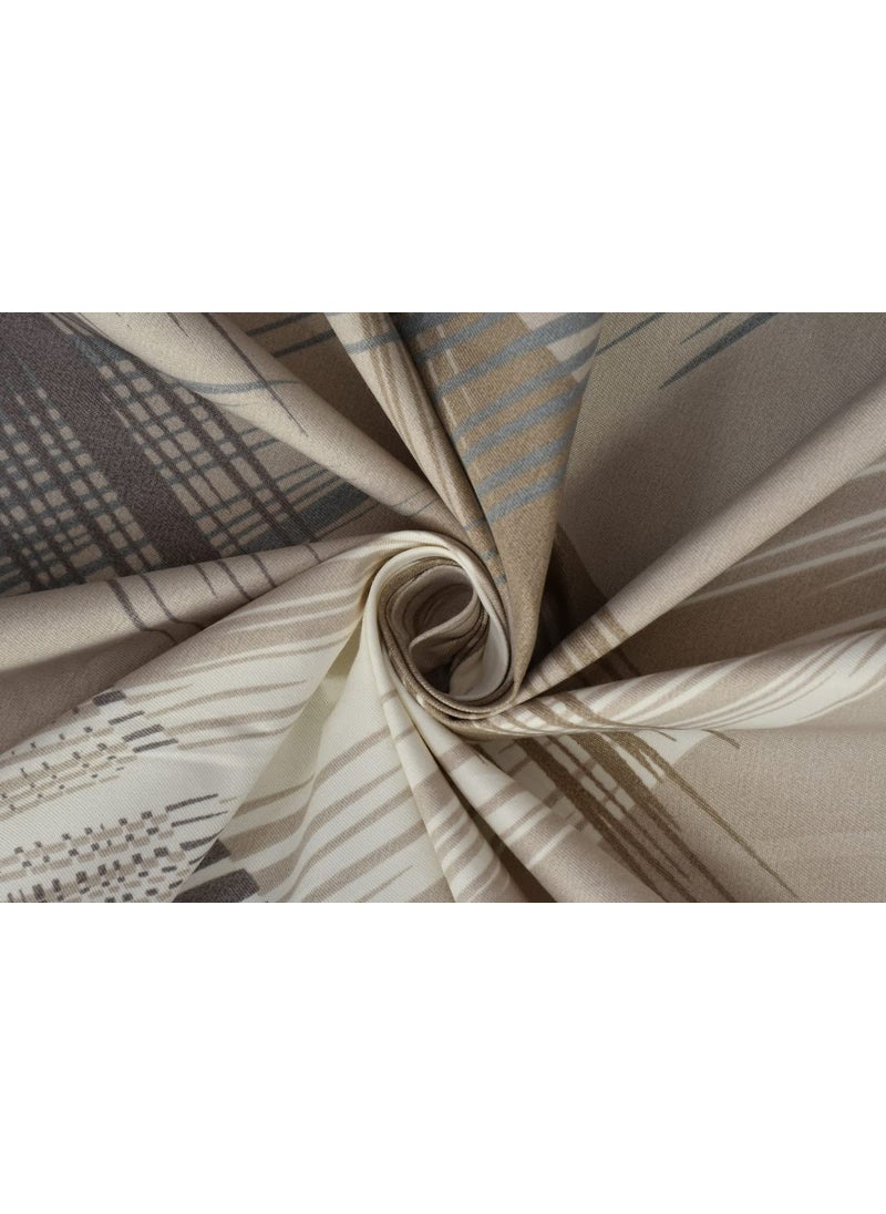 VAS COLLECTIONS 220 TC 100 Cotton Kingston Collection Super King Size Bedsheets with 2 King Size Pillow Covers Luxury Soft Sheets 3pcs Set 108x108 inches Beige White