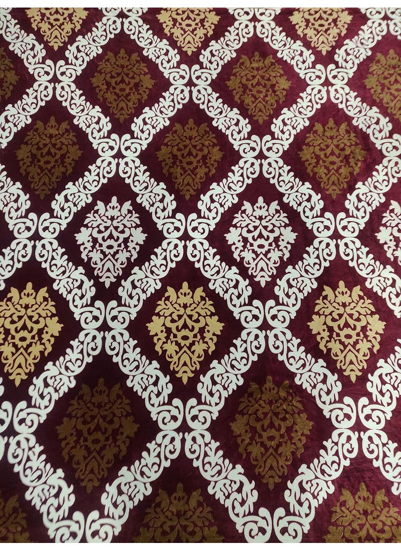 Temoli Flannel Elastic Fitted Warm bedsheets for Winter Single Bed Winter bedsheets for Single Bed 60X90 Inch Fit Upto 8 Inches of Mattress Fitted Single Bedsheet Hexa Maroon