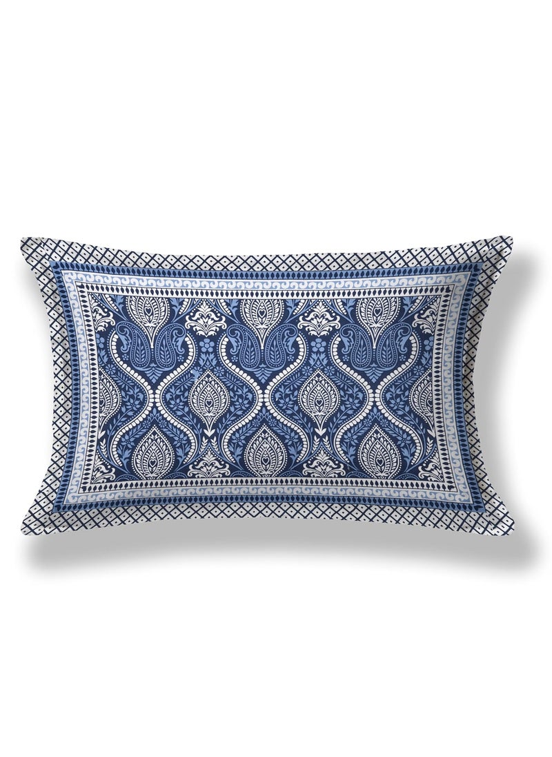 Urban Jaipur Pure Cotton Single Bedsheet for Single Bed 100 Cotton 240 TC Single Bedsheet with One Pillow Cover Rajasthani Jaipuri Print Jaal Print 60x90 Inches Blue