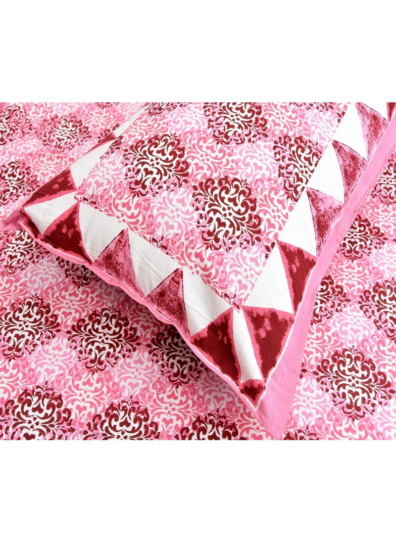 EasyGoods 240 TC Cotton Bedsheet for Double Bed Floral PinkEthnic24 Bedsheet King Size Bed CottonKing Size BedsheetDouble Bedsheet with 2 Pillow Covers 90x108 InchHandcrafted Bed Sheets