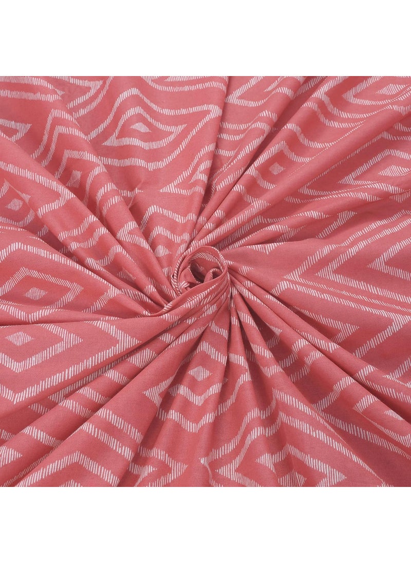 Huesland by Ahmedabad Cotton 144 TC King Size Bedsheet Cotton with 2 Pillow Covers 108 by 108 inch Peach Pink
