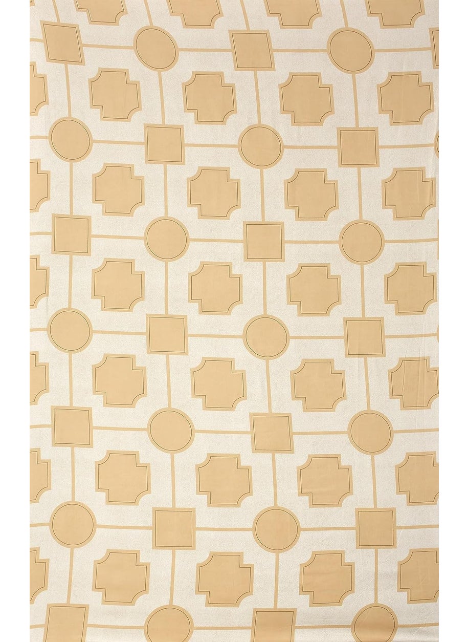 SHOMES Pure Cotton Printed Diwan Set Covers 6 Pieces for Living Room 1 Single Bed Sheet with 3 Cushion Covers 2 Bolster Covers Color Beige Size Standard Set of 6 Pcs