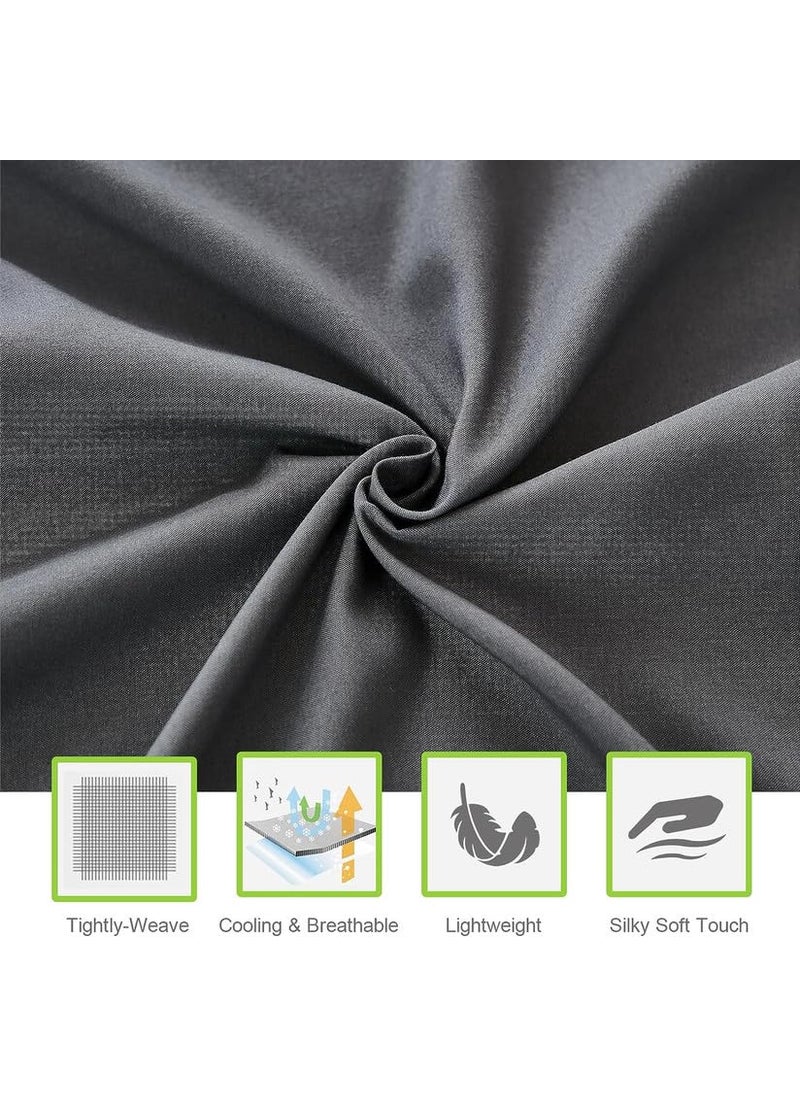 CULTIVER Bedsheet for Double Bed Plain Colour King Size with 2 Pillow Covers Queen Solid Colour Bedsheet Ultra Soft Brushed Micro Fabric Shrink Fade Resistant 90x100 Inches Dark Grey Color